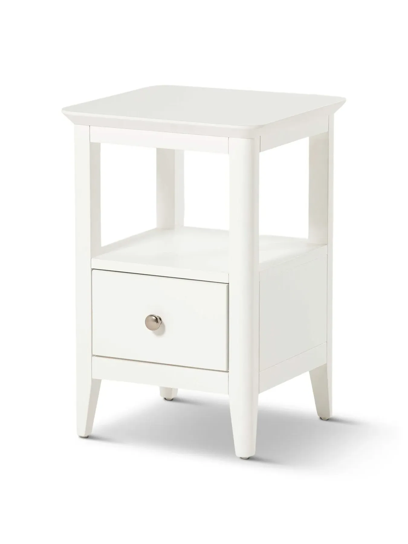 1 Drawer Bedside Table - White, Acacia Wood image