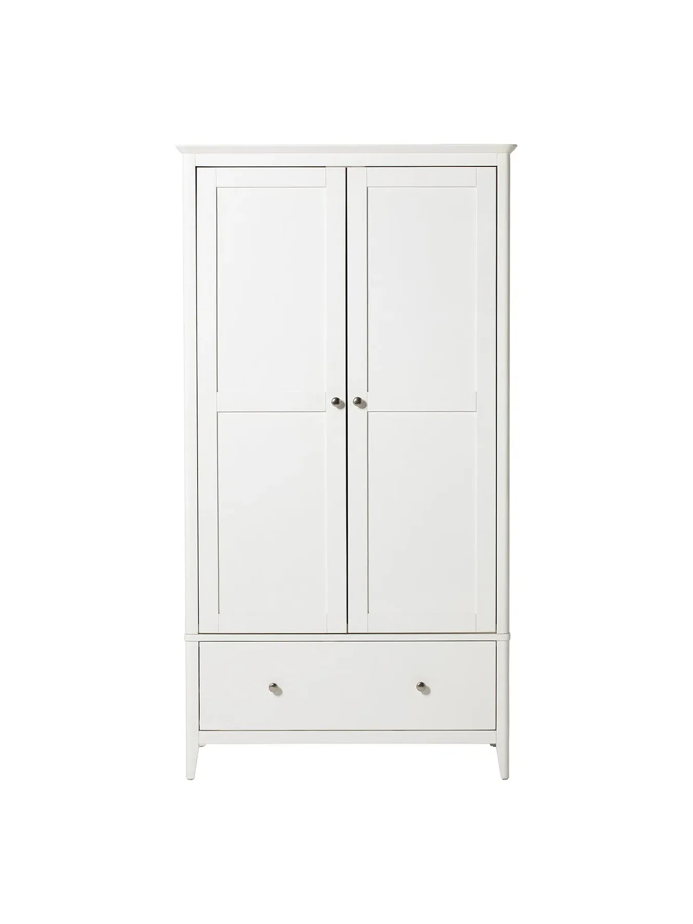 2-Door Hinged Wardrobe - White, Acacia Wood