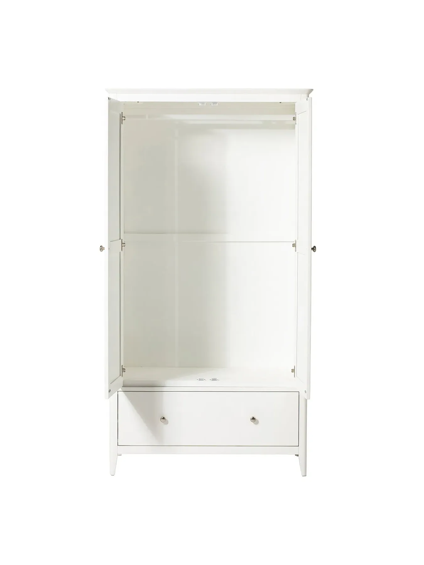 2-Door Hinged Wardrobe - White, Acacia Wood