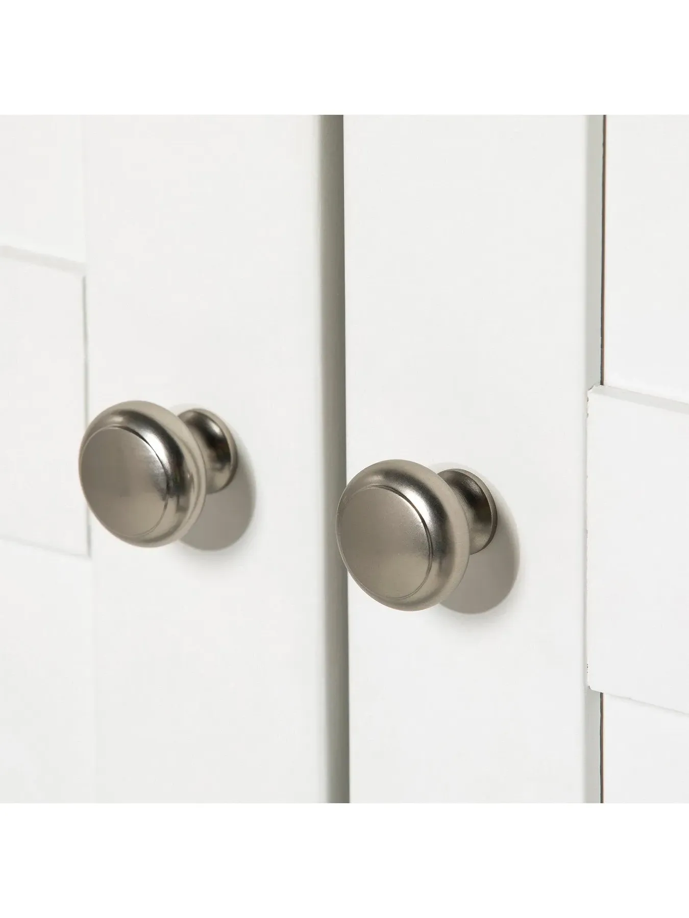 2-Door Hinged Wardrobe - White, Acacia Wood