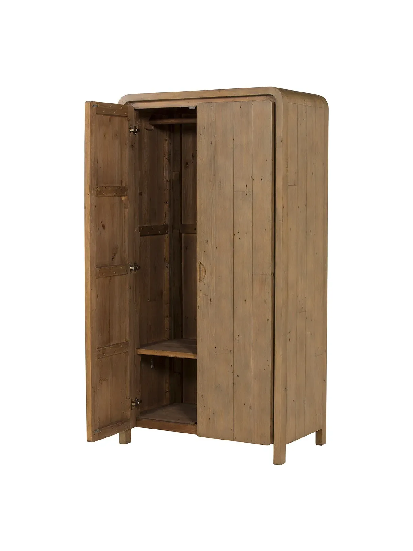 2 Door Wardrobe - Brown, Reclaimed Wood