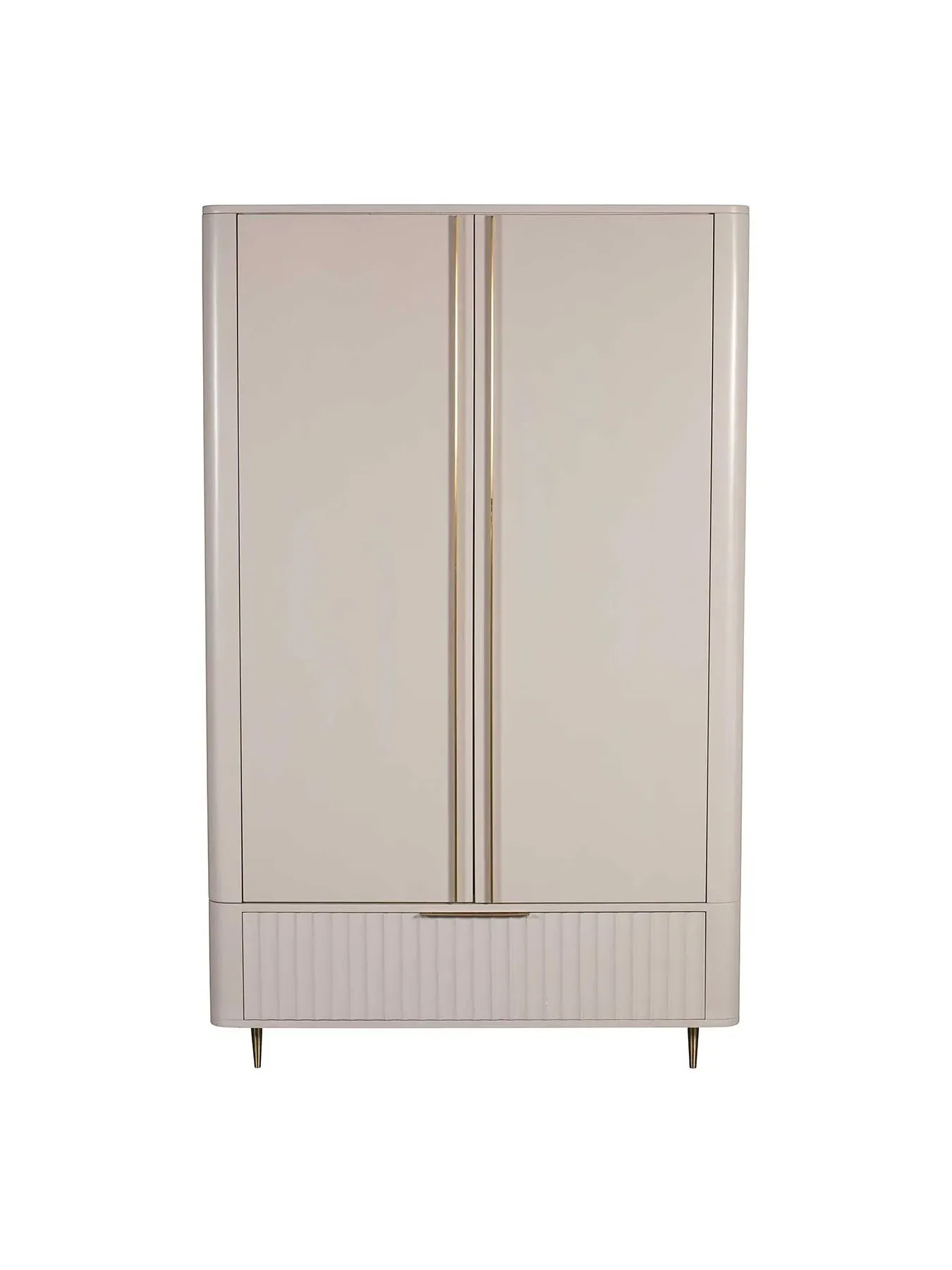 2 Door Wardrobe - White, Mahogany
