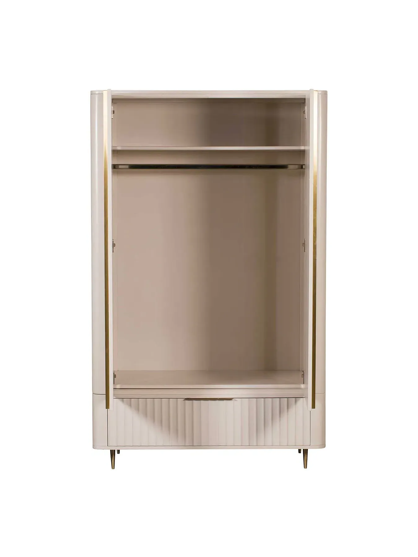 2 Door Wardrobe - White, Mahogany