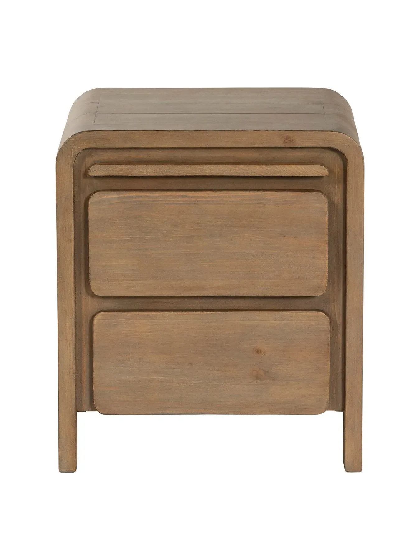 2 Drawer Bedside Cabinet - Brown, Reclaimed Wood