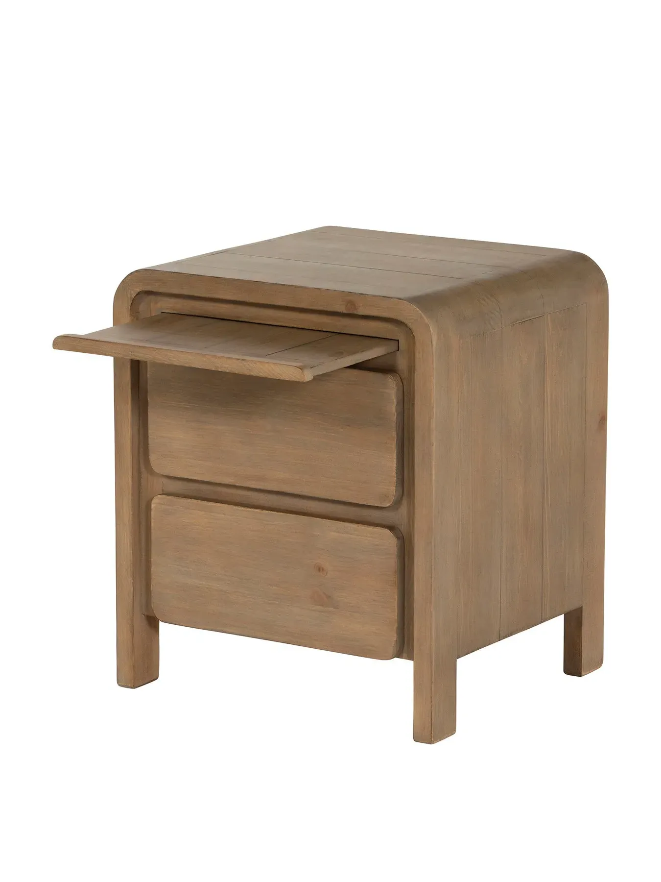 2 Drawer Bedside Cabinet - Brown, Reclaimed Wood