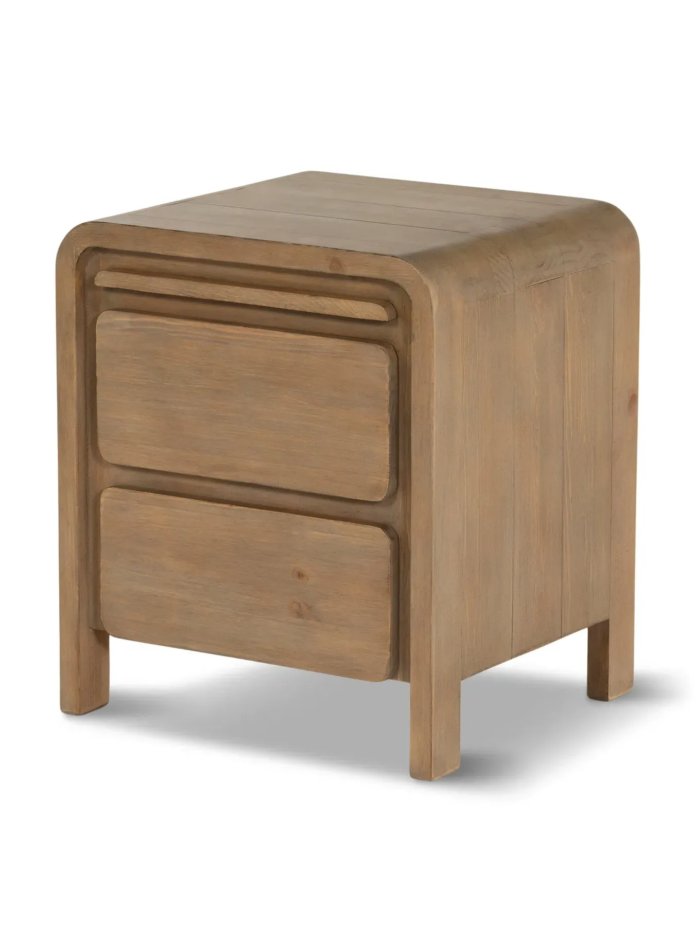 2 Drawer Bedside Cabinet - Brown, Reclaimed Wood image