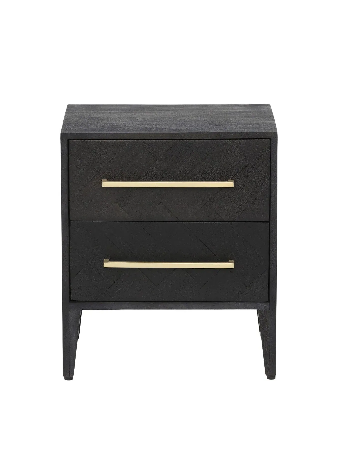 2-Drawer Bedside Table - Black, Wood