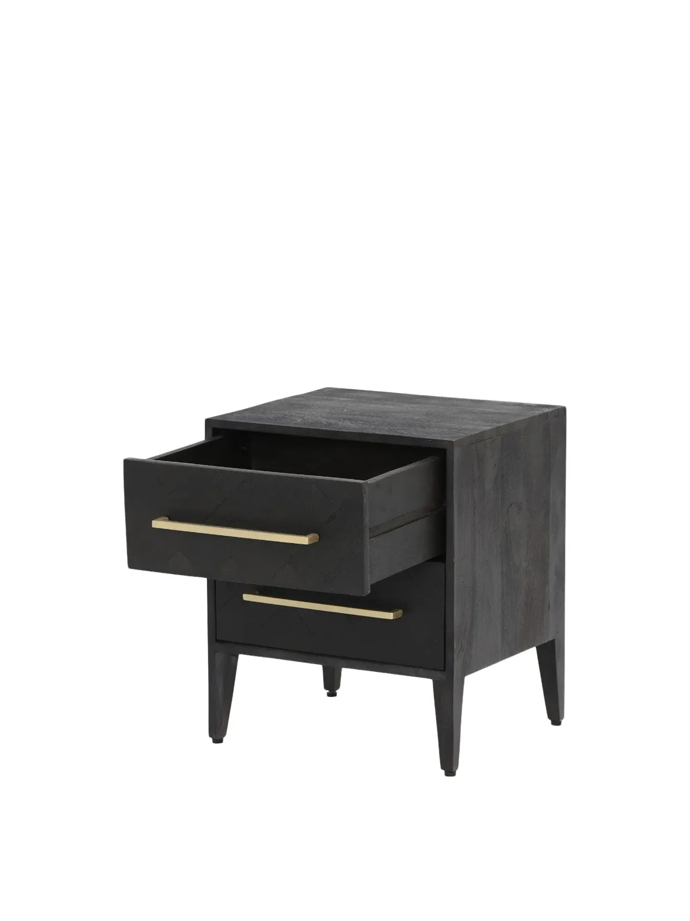 2-Drawer Bedside Table - Black, Wood
