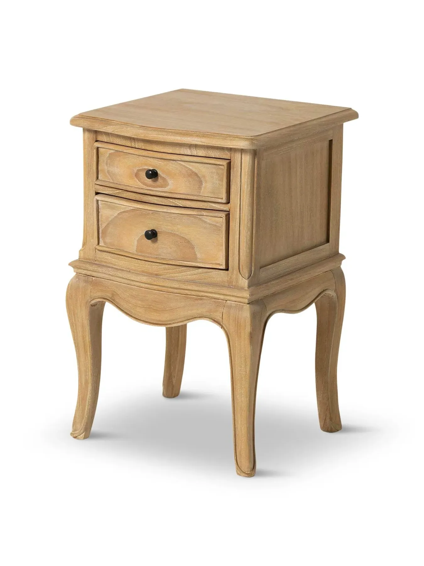 2-Drawer Bedside Table French Style - Neutral, Wood image