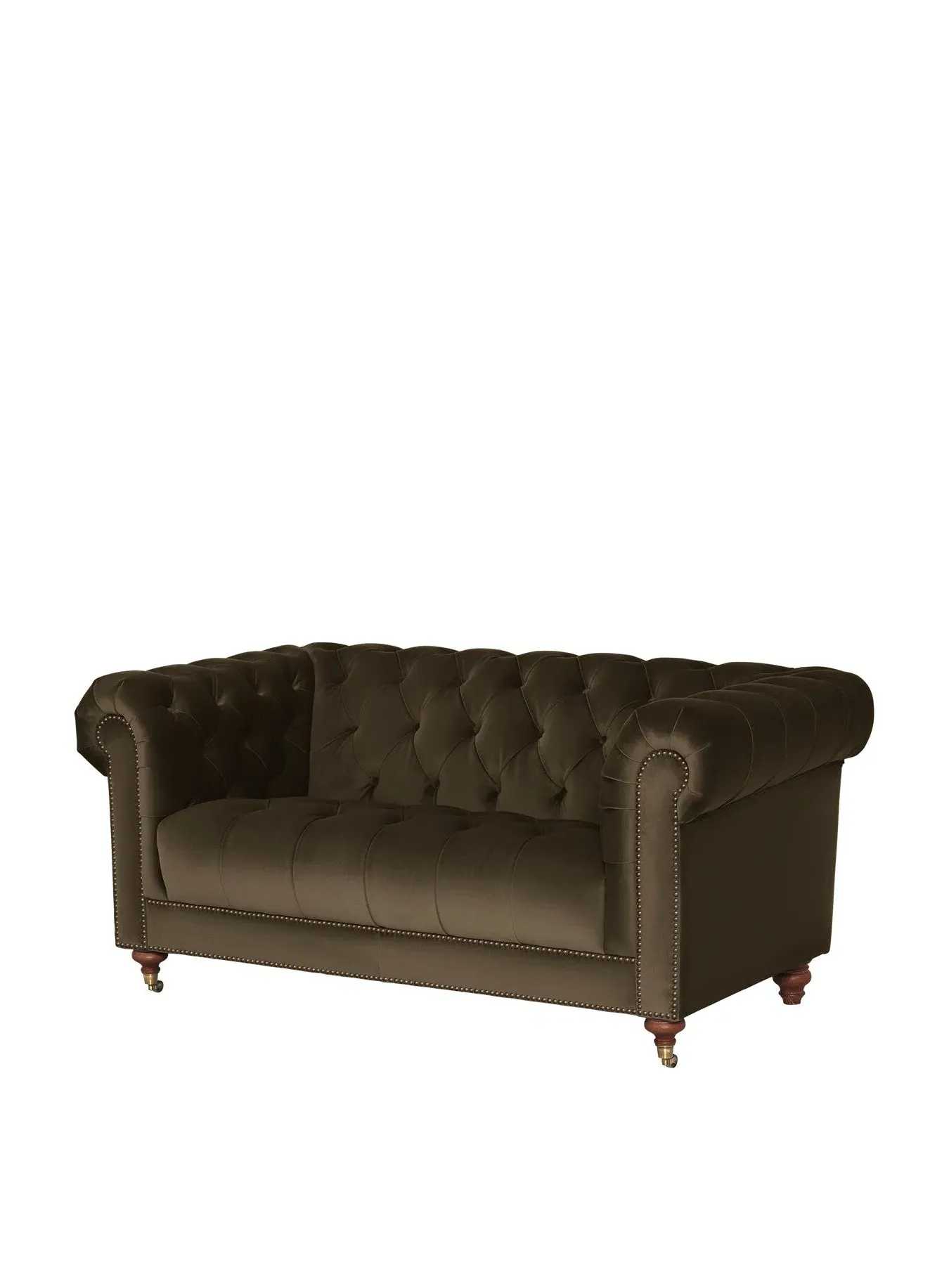 2-Seater Chesterfield Sofa - Green, Velvet