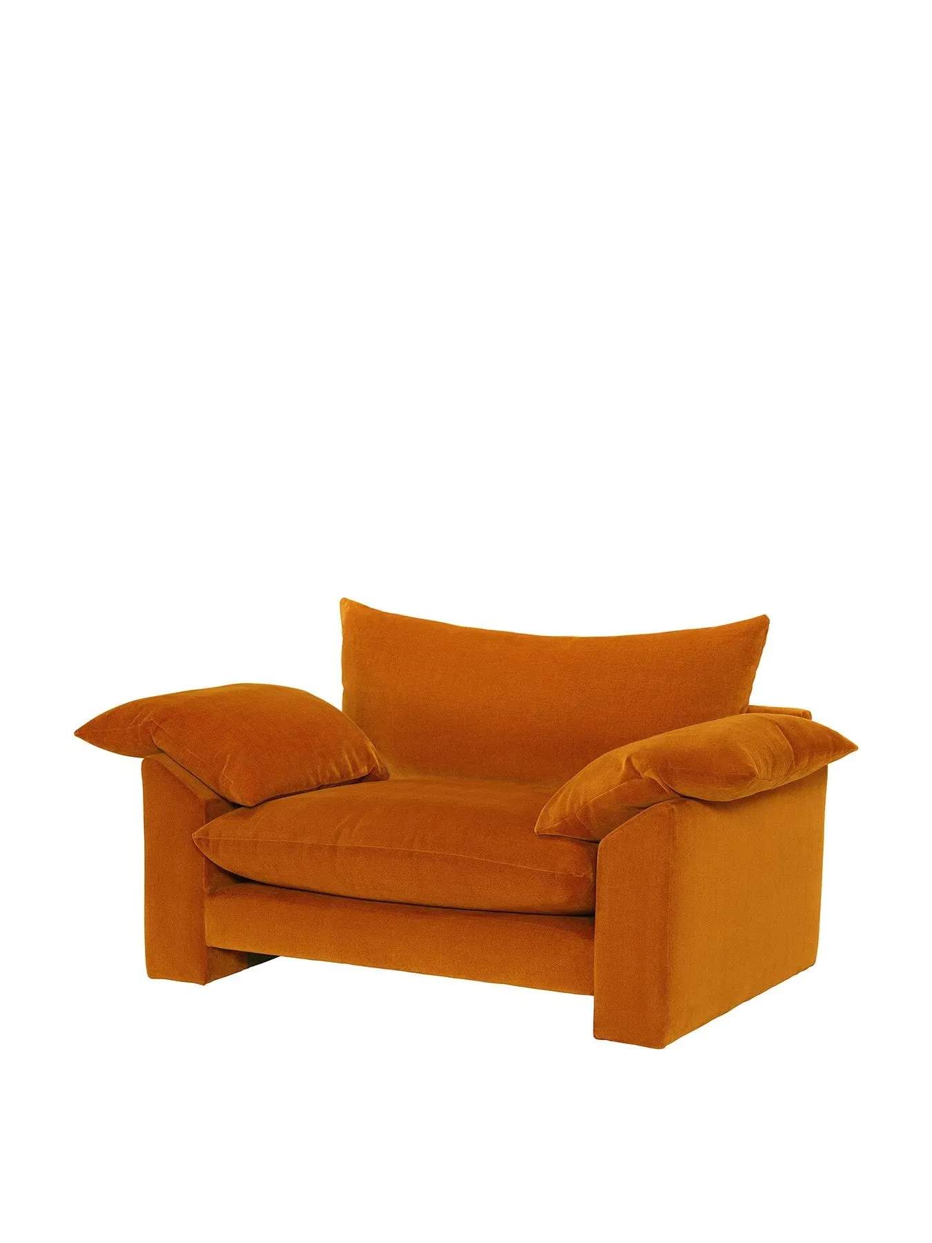 2-Seater Snuggle Armchair - Orange, Chenille