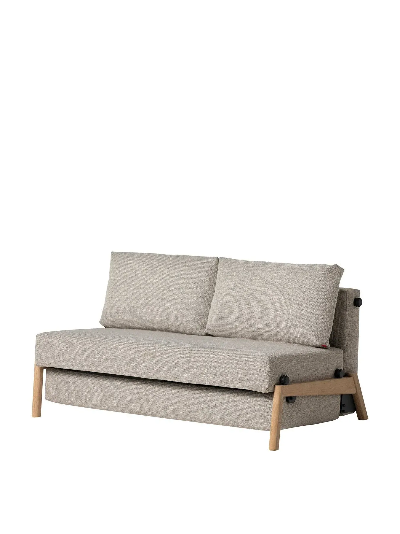 2-Seater Sofa Bed with Storage - Grey, Fabric