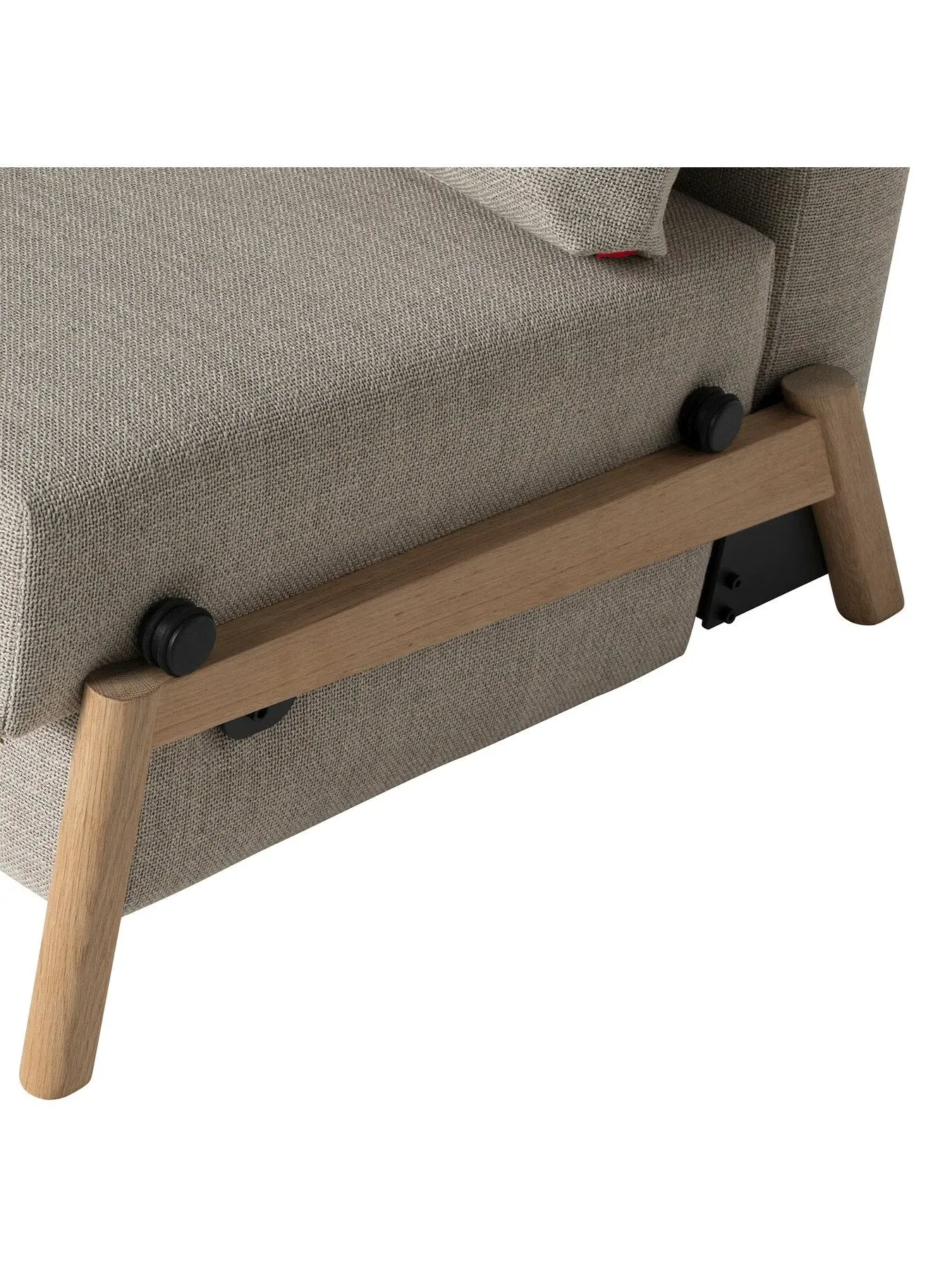2-Seater Sofa Bed with Storage - Grey, Fabric