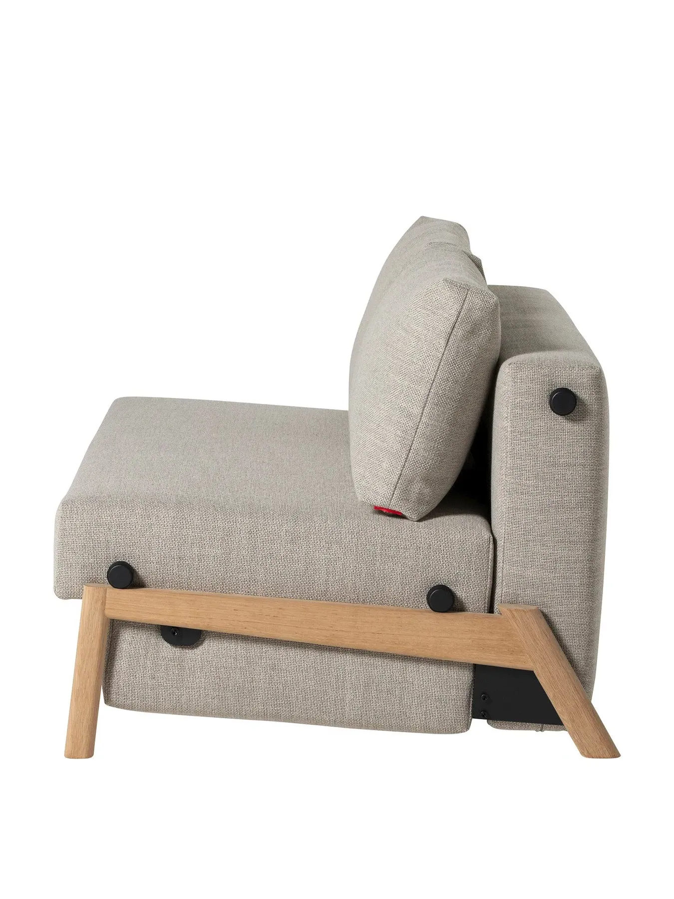 2-Seater Sofa Bed with Storage - Grey, Fabric