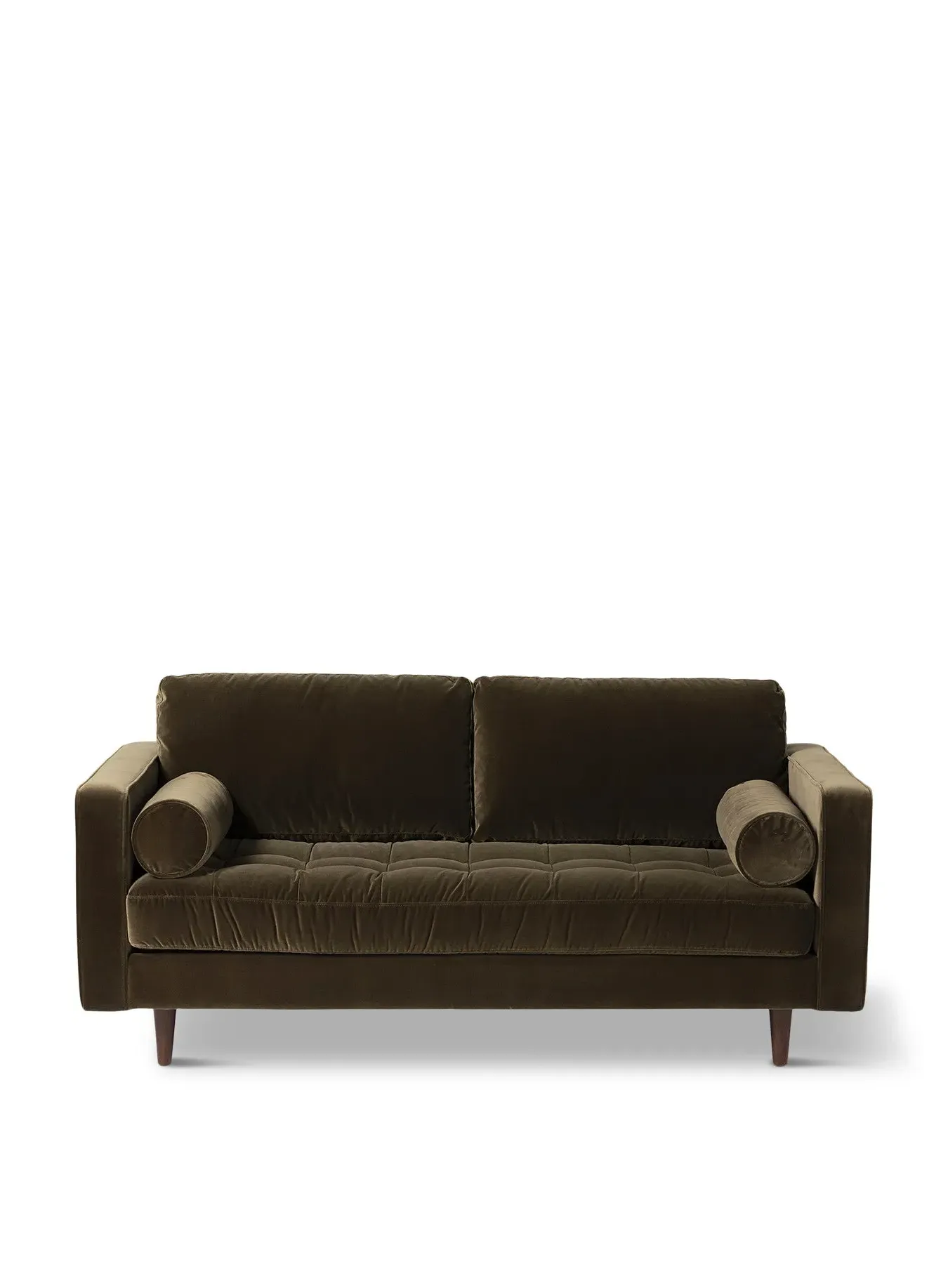 2-Seater Sofa with Tufted Cushion - Green, Velvet image