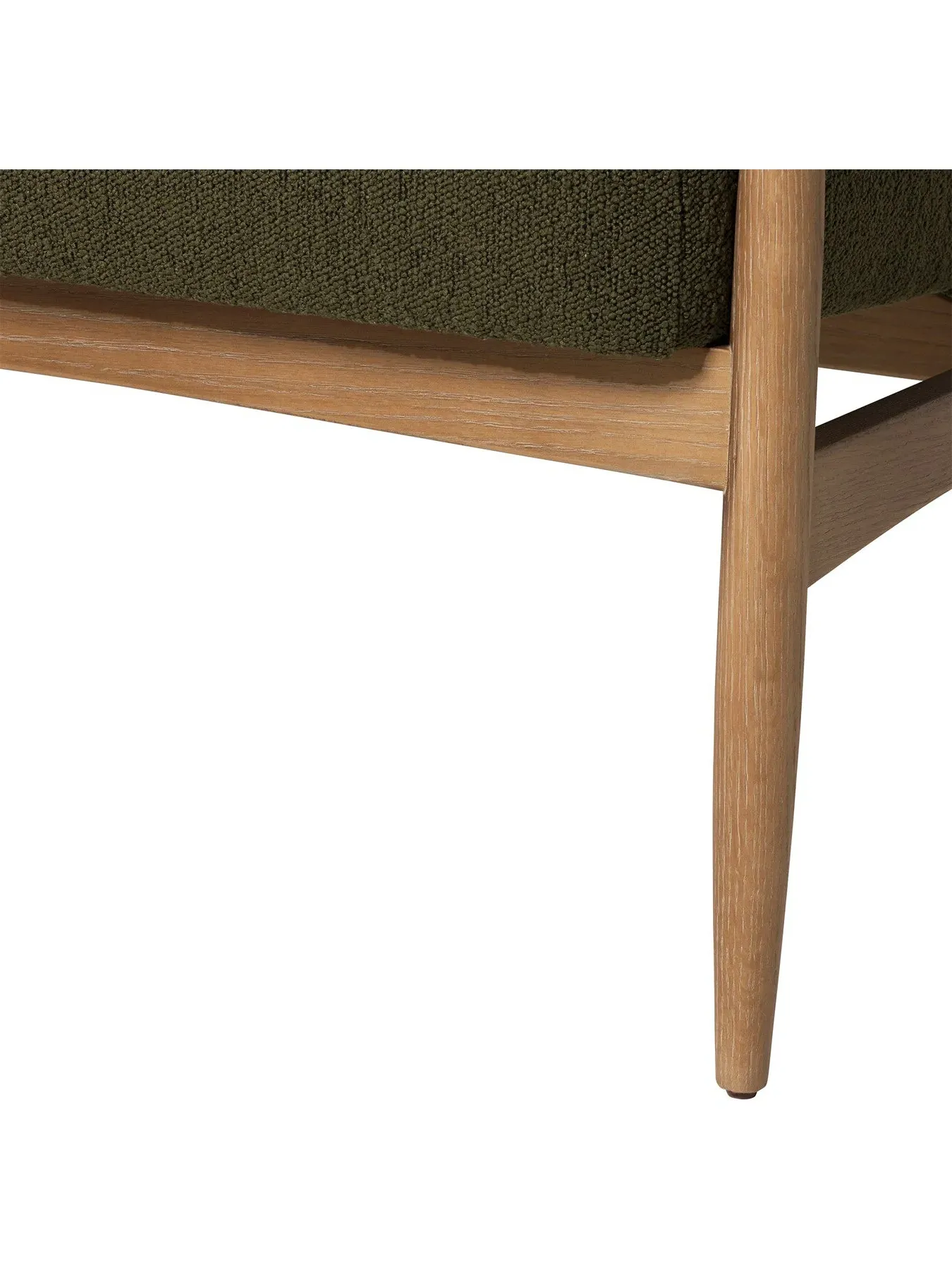 2-Seater Sofa with Wood Frame - Green, Boucle