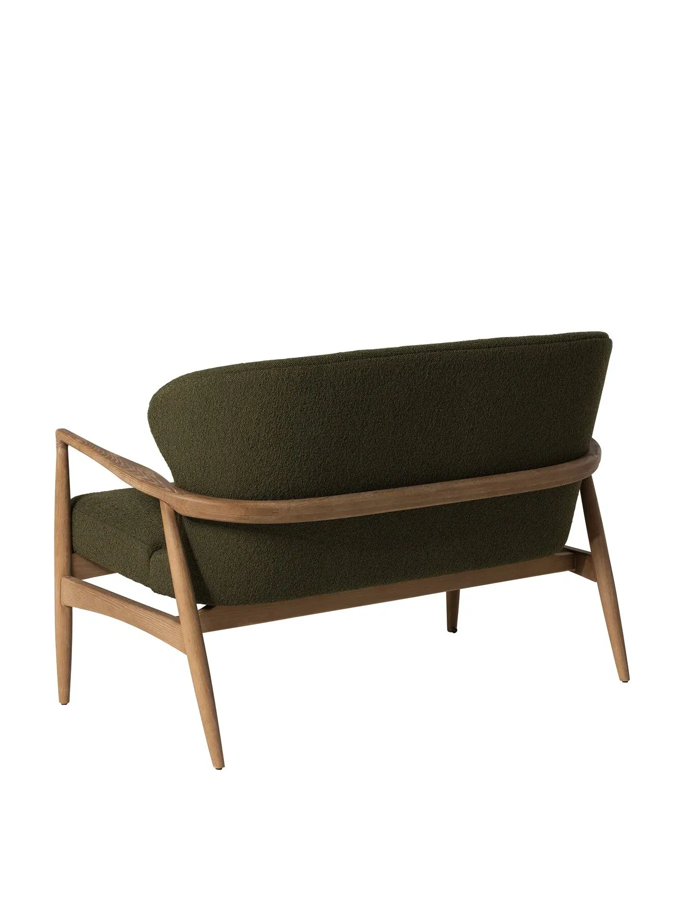 2-Seater Sofa with Wood Frame - Green, Boucle