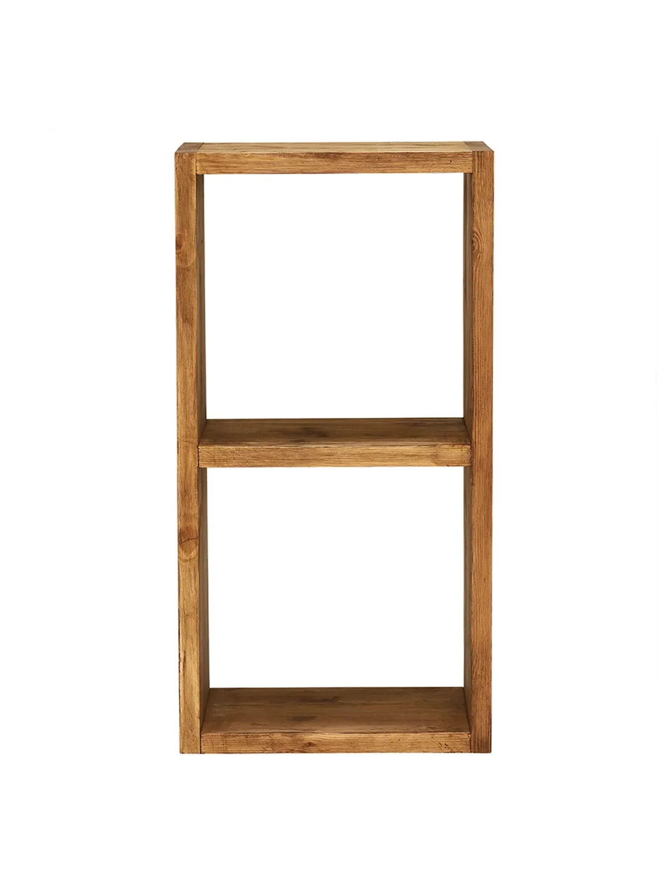 2-Section Storage Cube - Brown, Reclaimed Wood