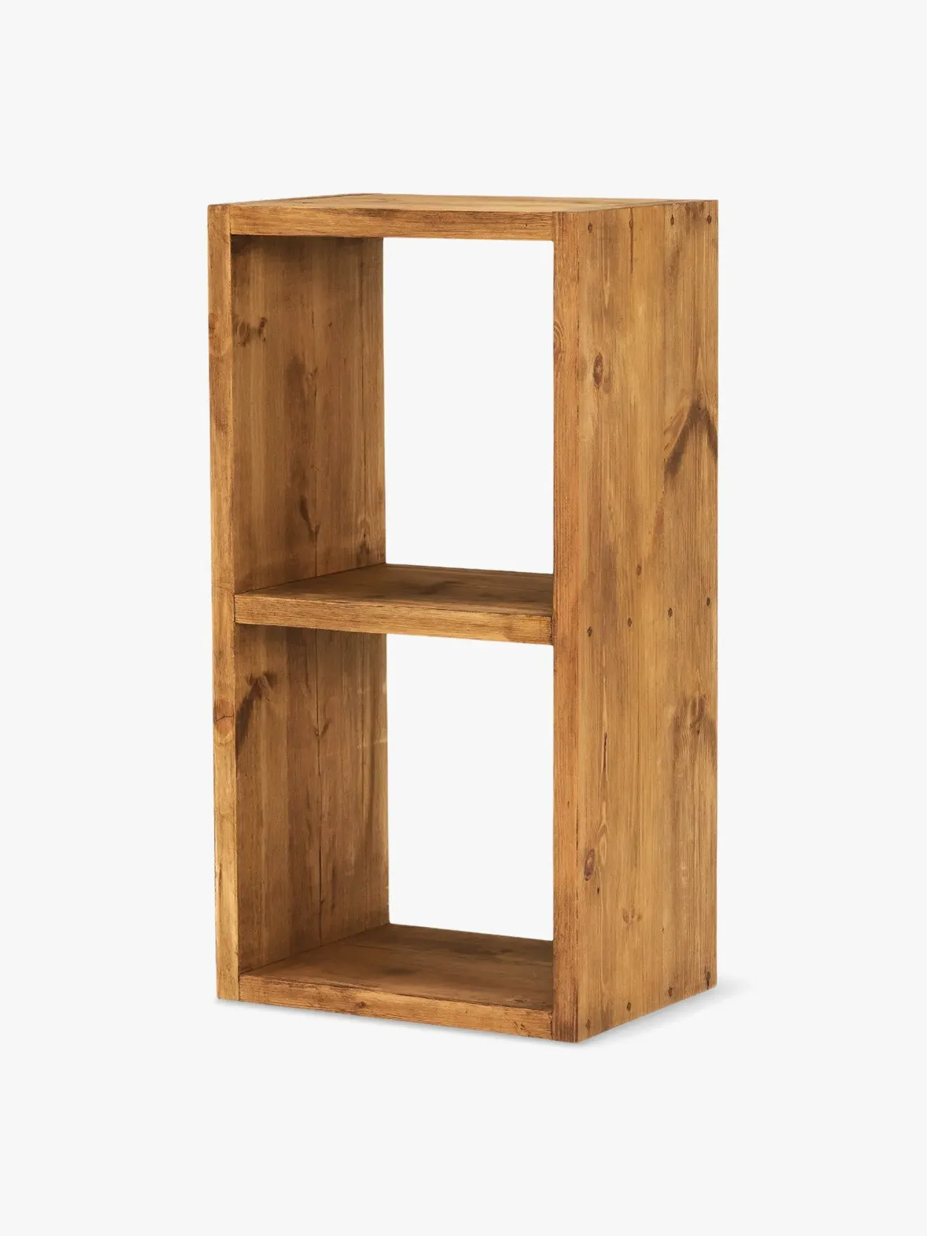 2-Section Storage Cube - Brown, Reclaimed Wood image