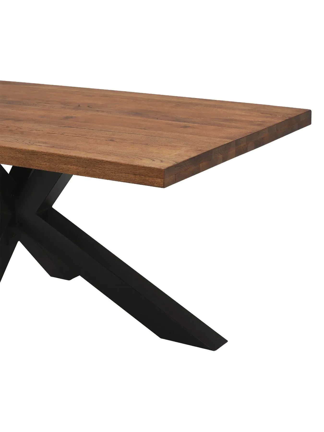 200cm Dining Table - Brown, Solid Oak
