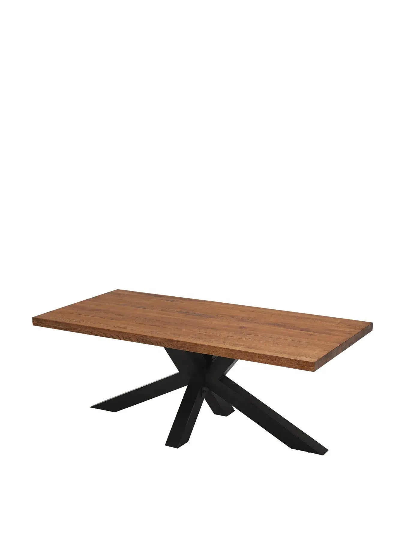 200cm Dining Table - Brown, Solid Oak