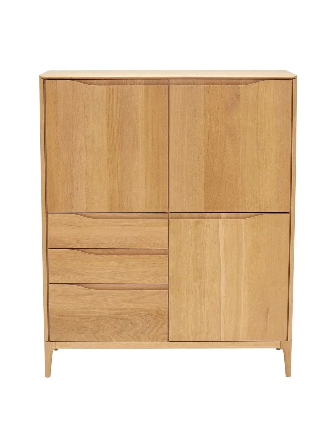 3 Door 3 Drawer Highboard - Neutral, Oak Wood