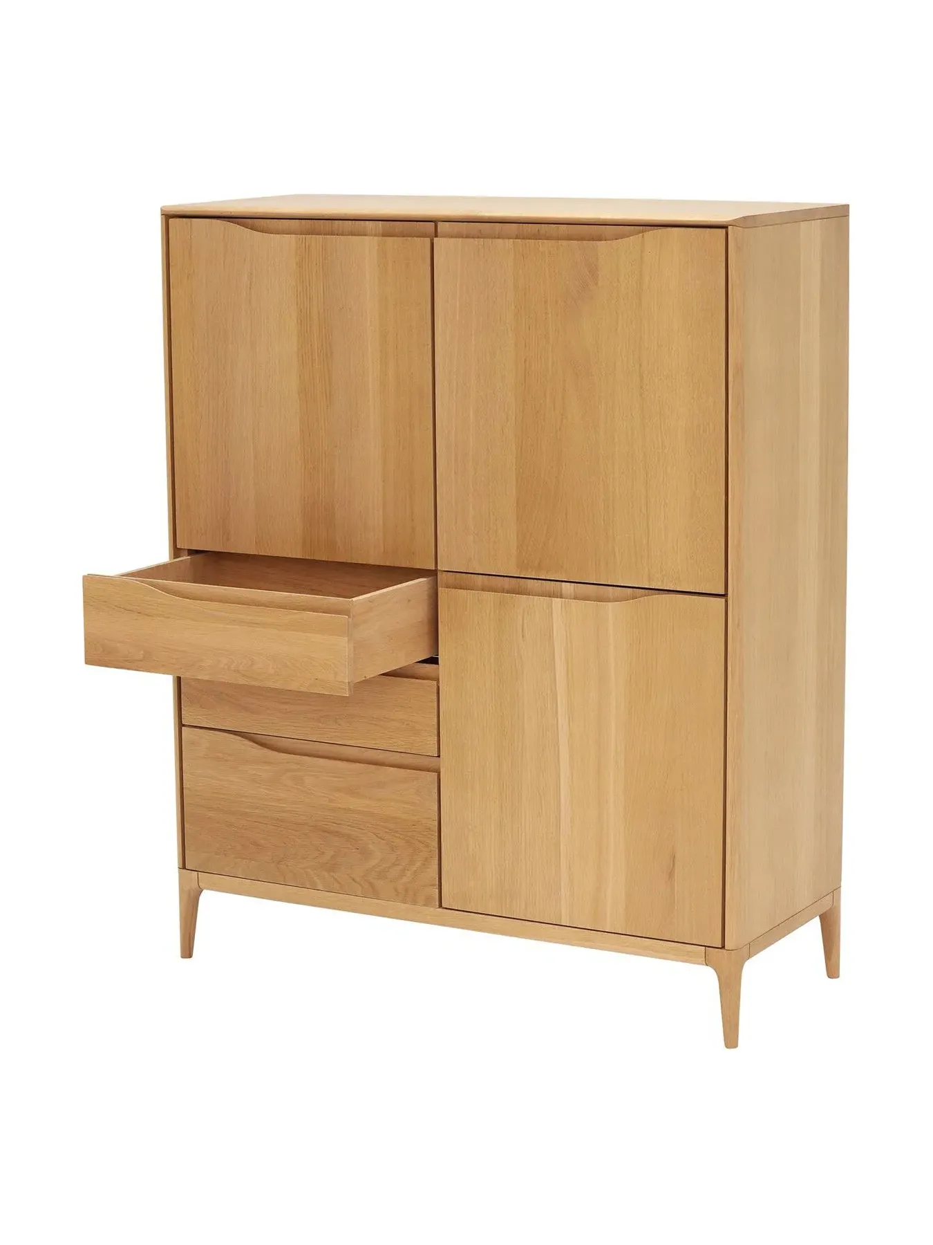 3 Door 3 Drawer Highboard - Neutral, Oak Wood