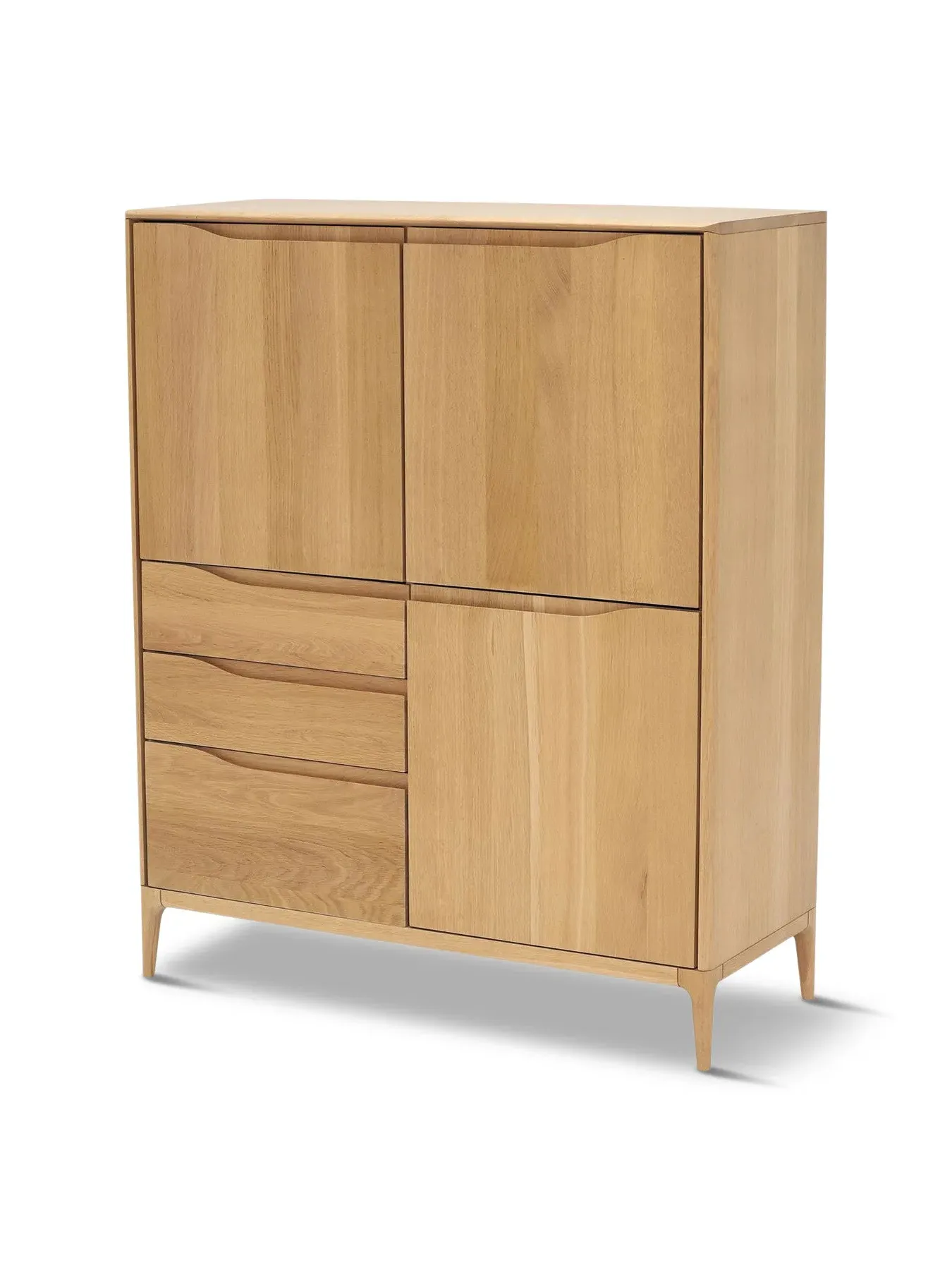 3 Door 3 Drawer Highboard - Neutral, Oak Wood image