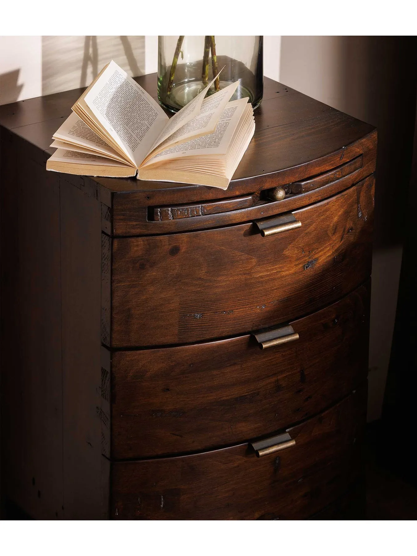 3-Drawer Bedside Table - Chestnut, Reclaimed Wood