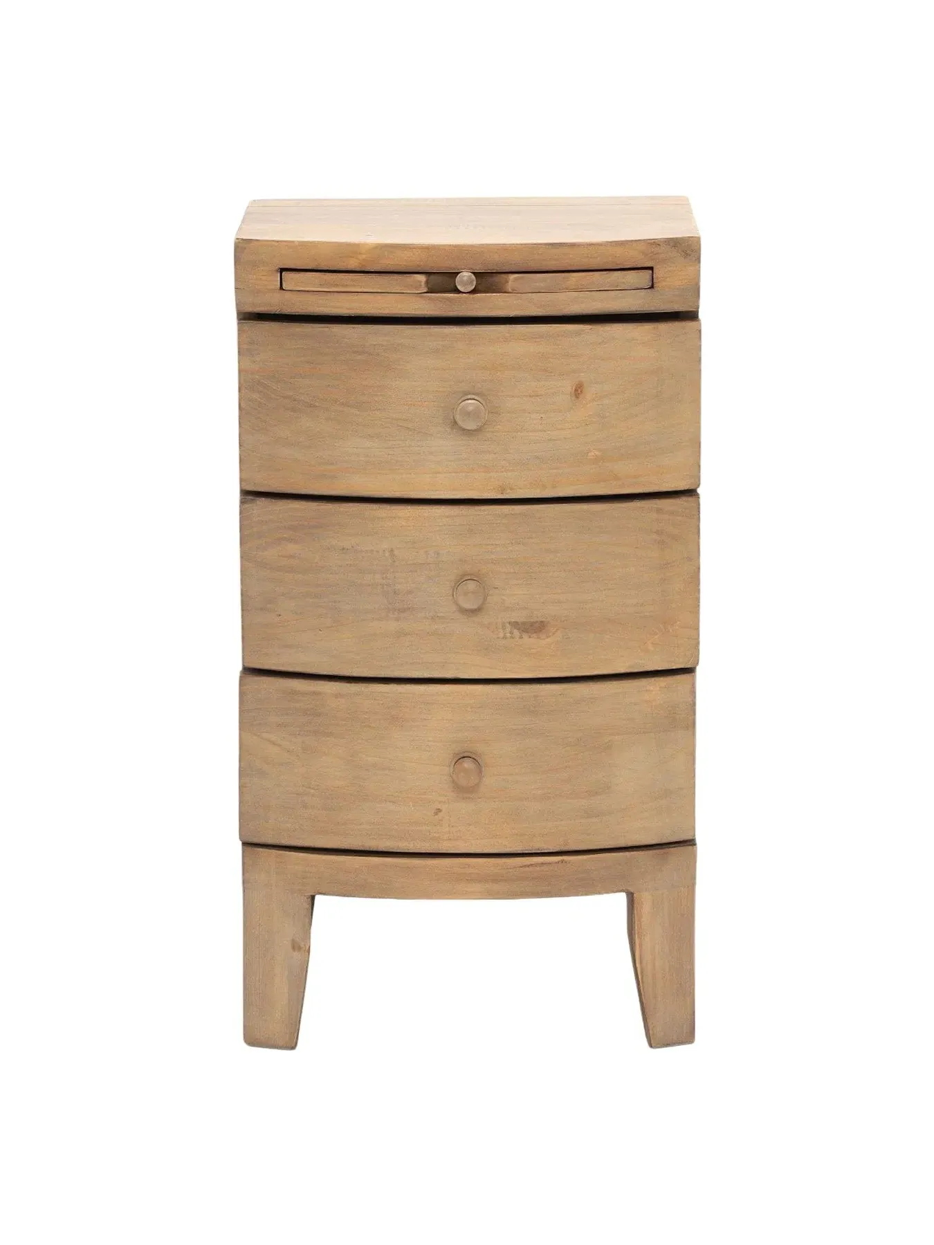 3-Drawer Bedside Table - Neutral, Reclaimed Wood
