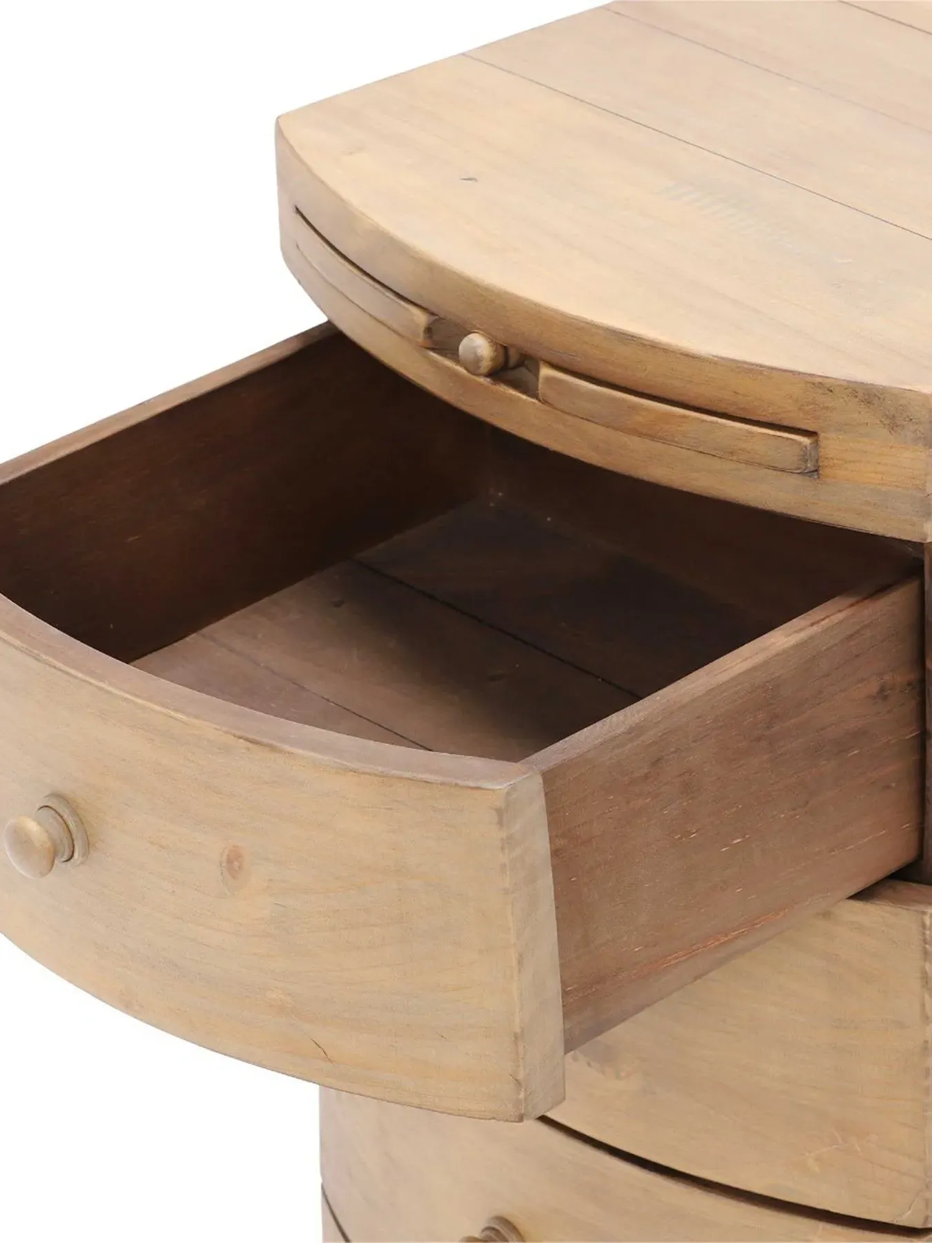 3-Drawer Bedside Table - Neutral, Reclaimed Wood