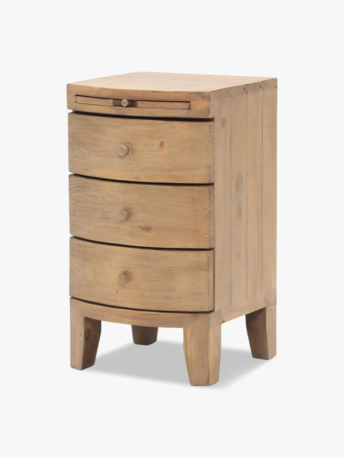3-Drawer Bedside Table - Neutral, Reclaimed Wood image