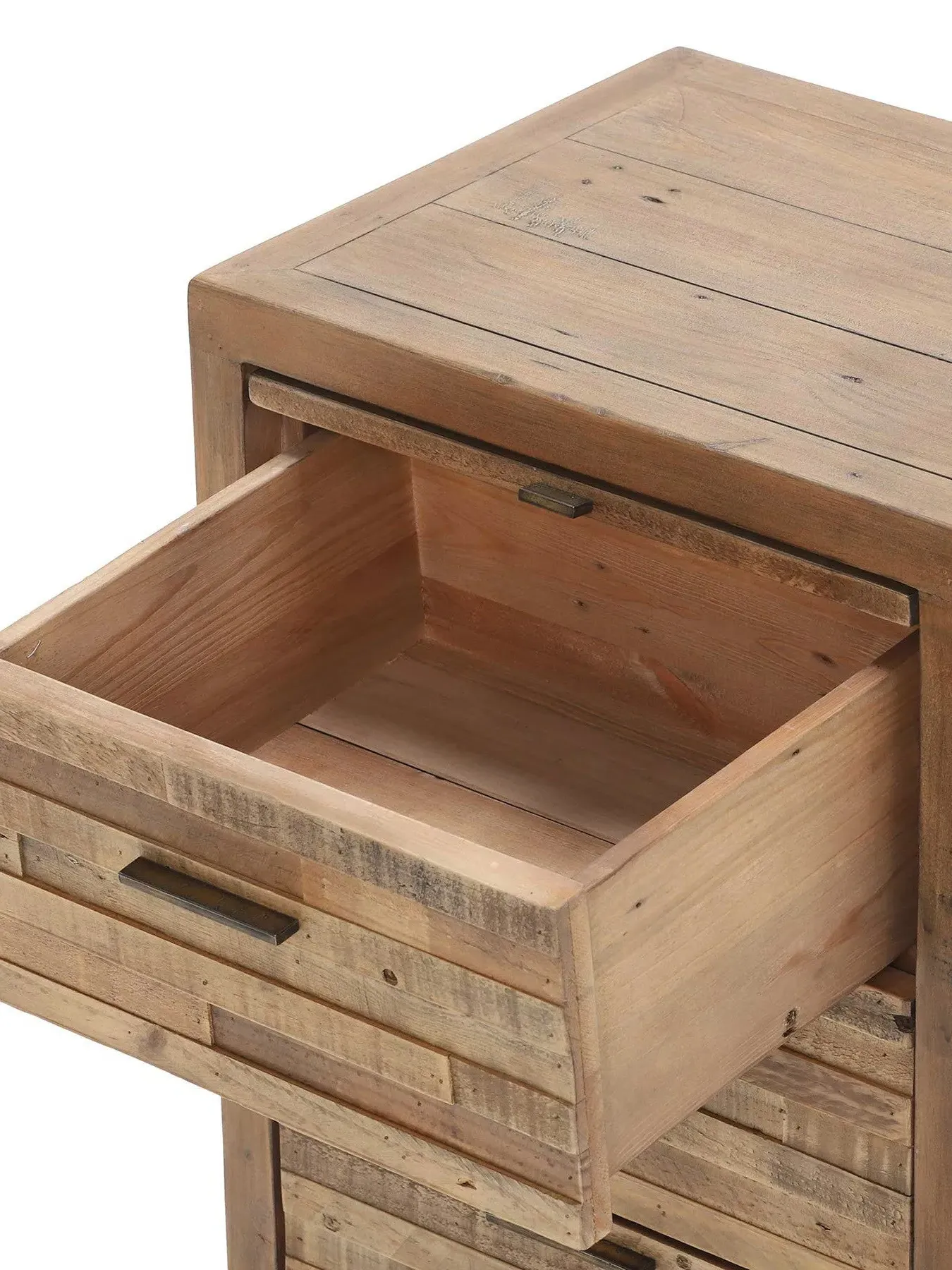 3-Drawer Bedside Table - Oak, Reclaimed Wood