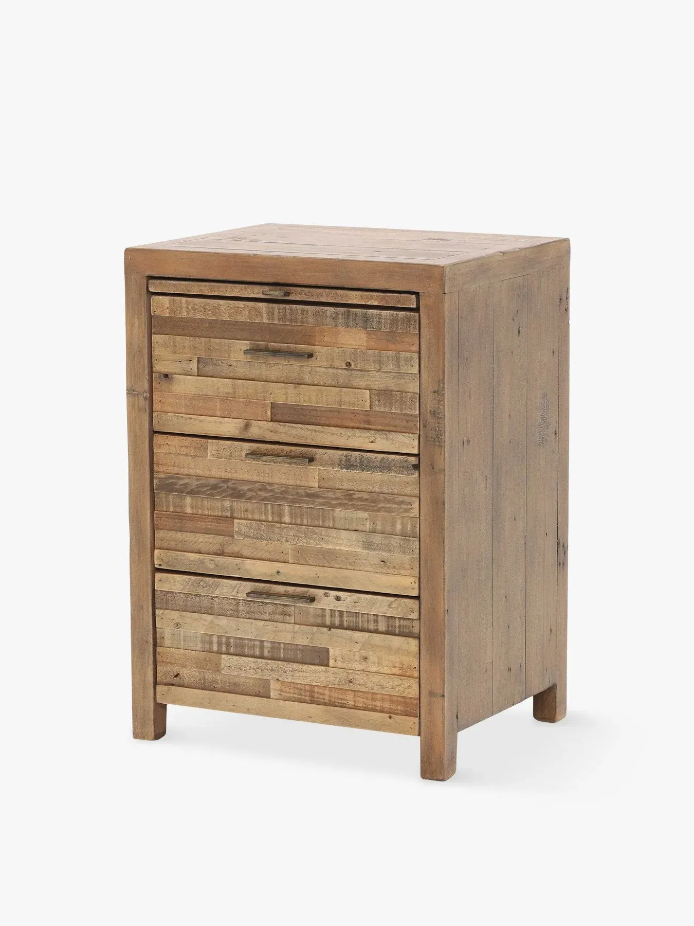 3-Drawer Bedside Table - Oak, Reclaimed Wood image