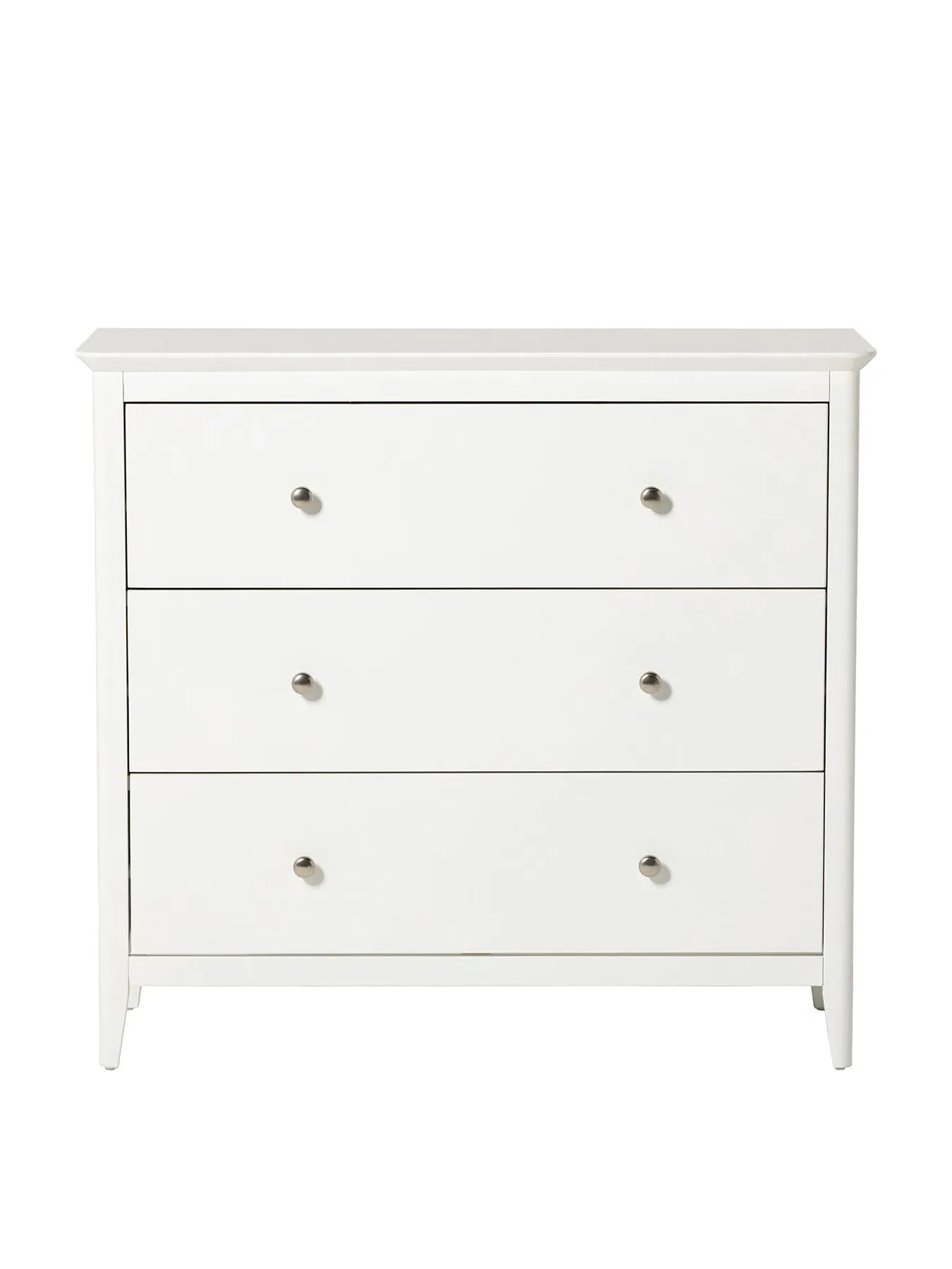 3-Drawer Chest of Drawers - White, Acacia Wood