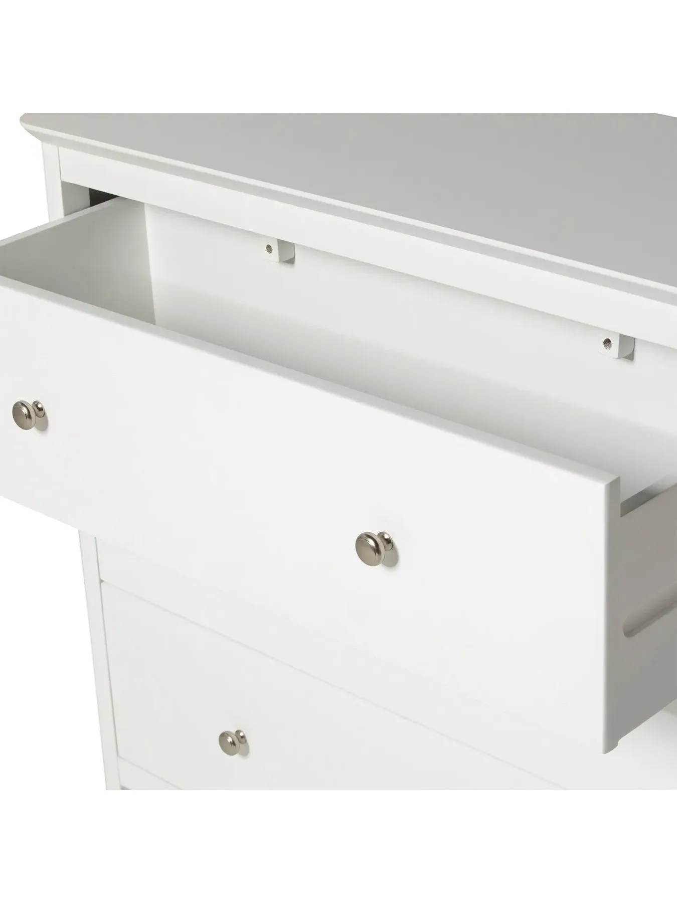 3-Drawer Chest of Drawers - White, Acacia Wood
