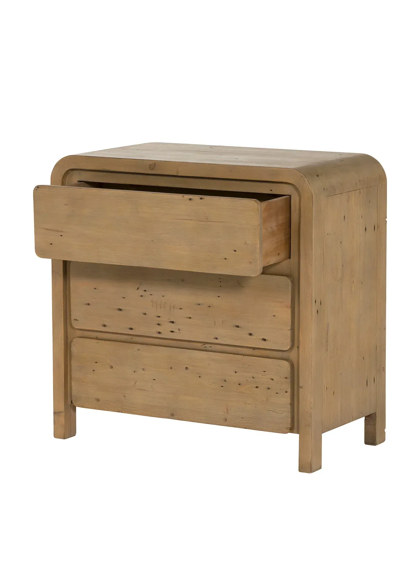 3 Drawer Lowboy Cabinet - Brown, Reclaimed Wood