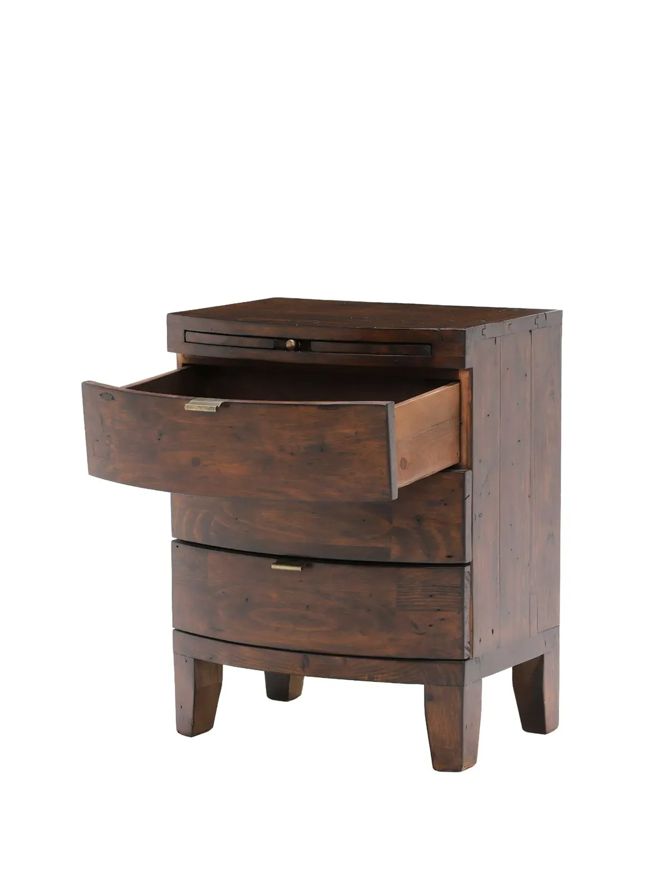3-Drawer Wide Bedside Chest - Chestnut, Wood