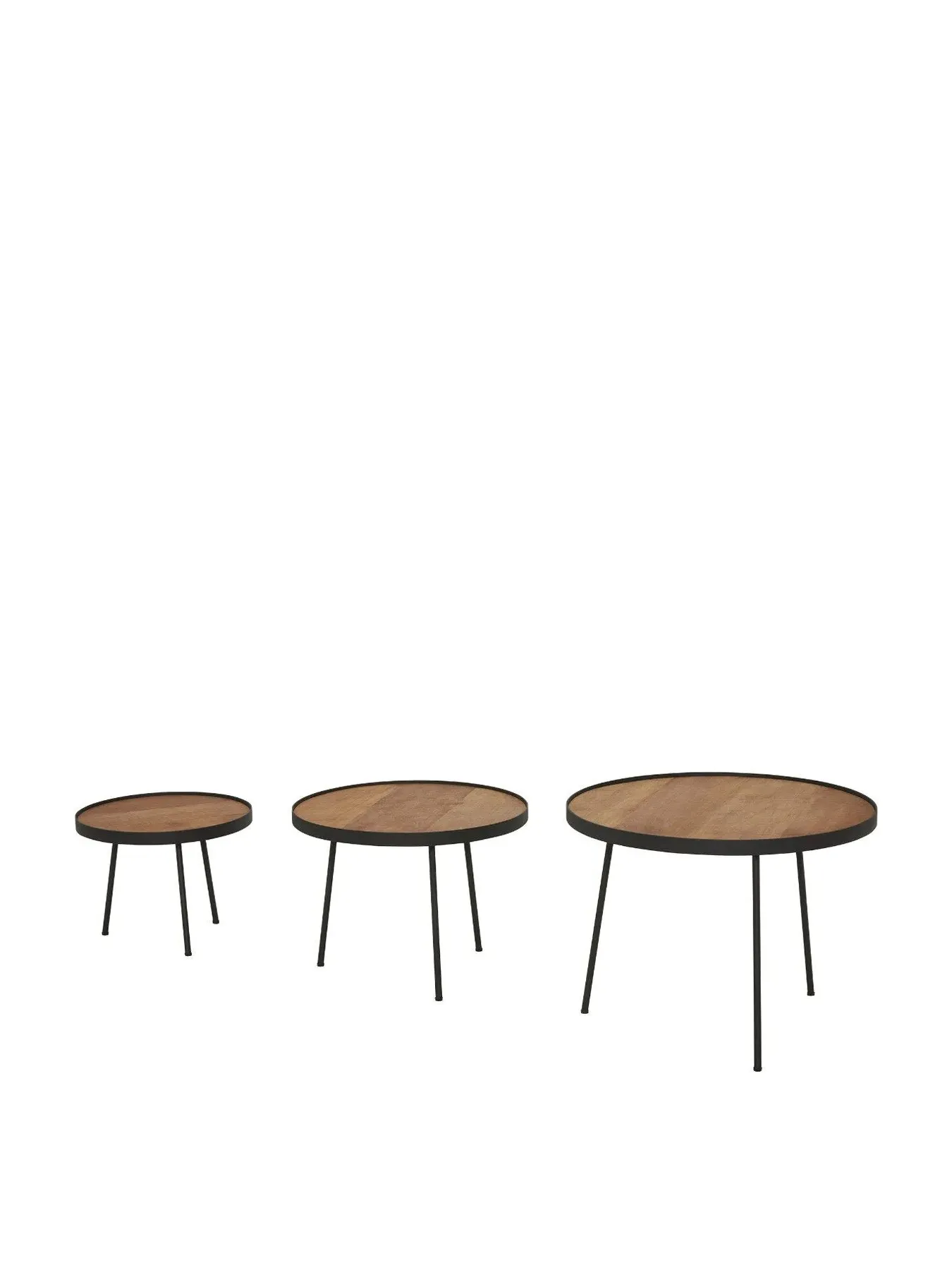 3-Piece Round Coffee Table Set - Brown, Wood
