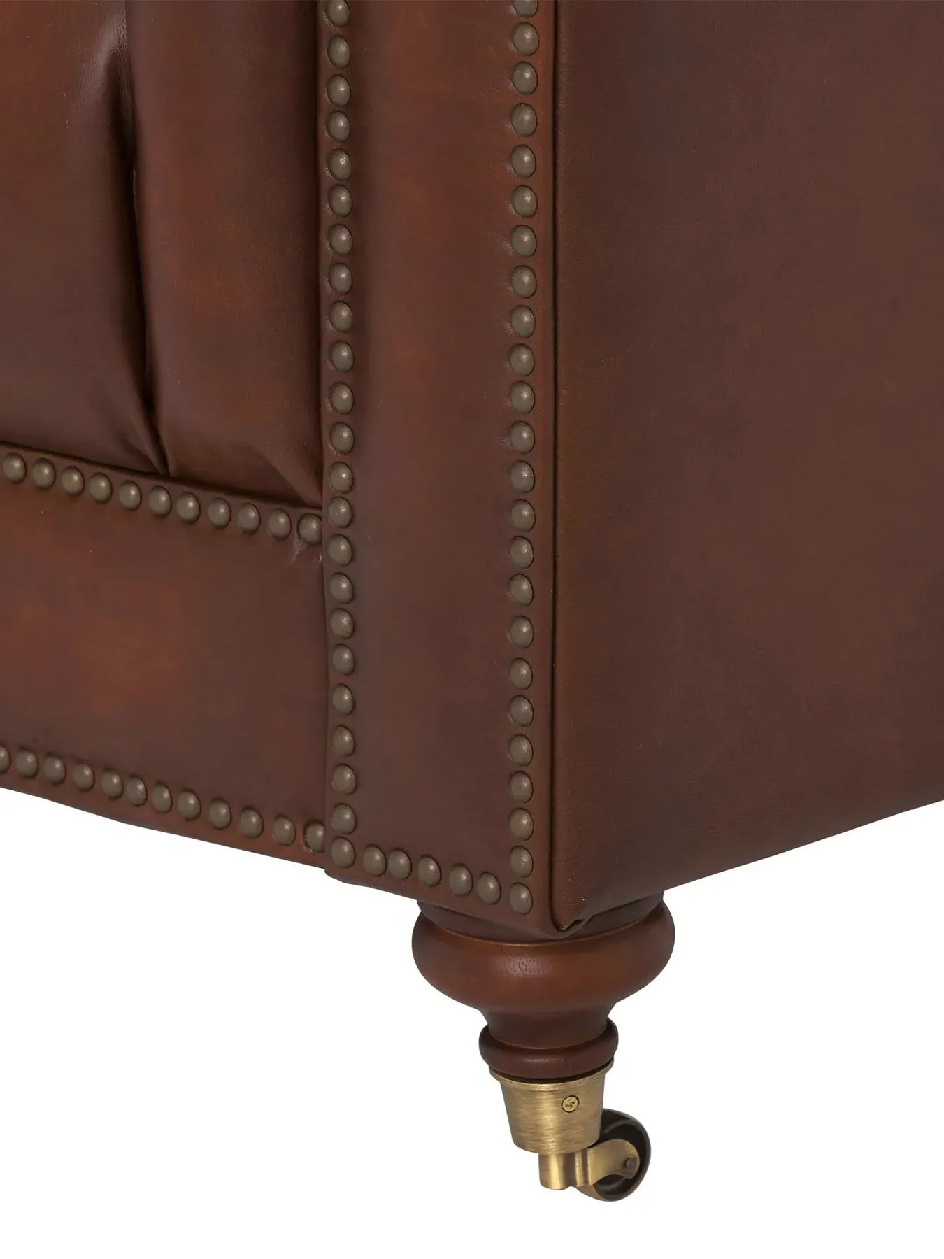 3-Seater Chesterfield Sofa - Vintage Tabac, Leather