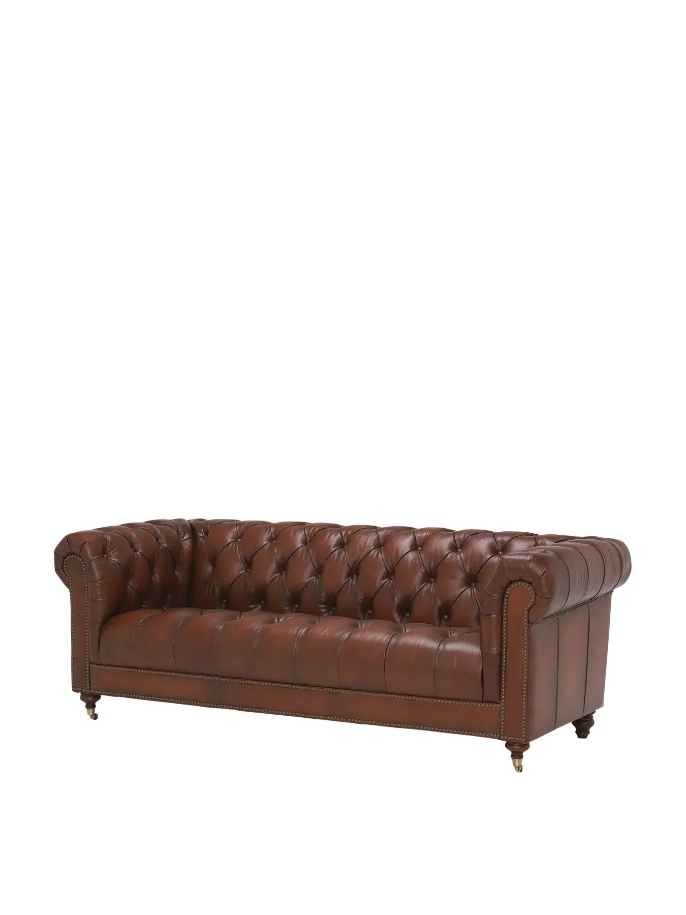 3.5-Seater Chesterfield Sofa - Vintage Tabac, Leather
