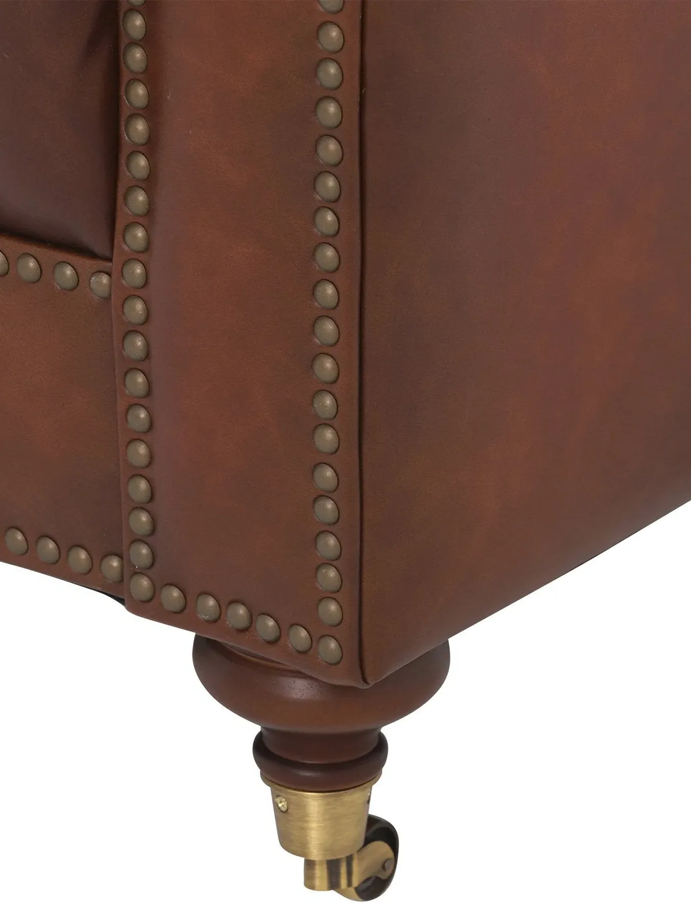 3.5-Seater Chesterfield Sofa - Vintage Tabac, Leather