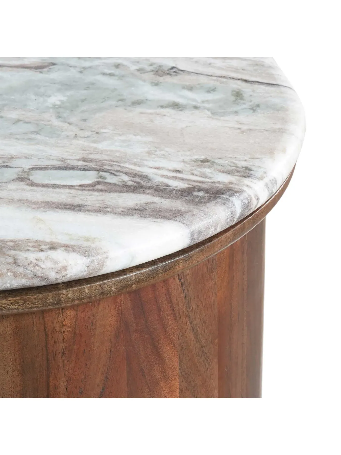 4-Door Sideboard with Marble Top - Brown, Acacia