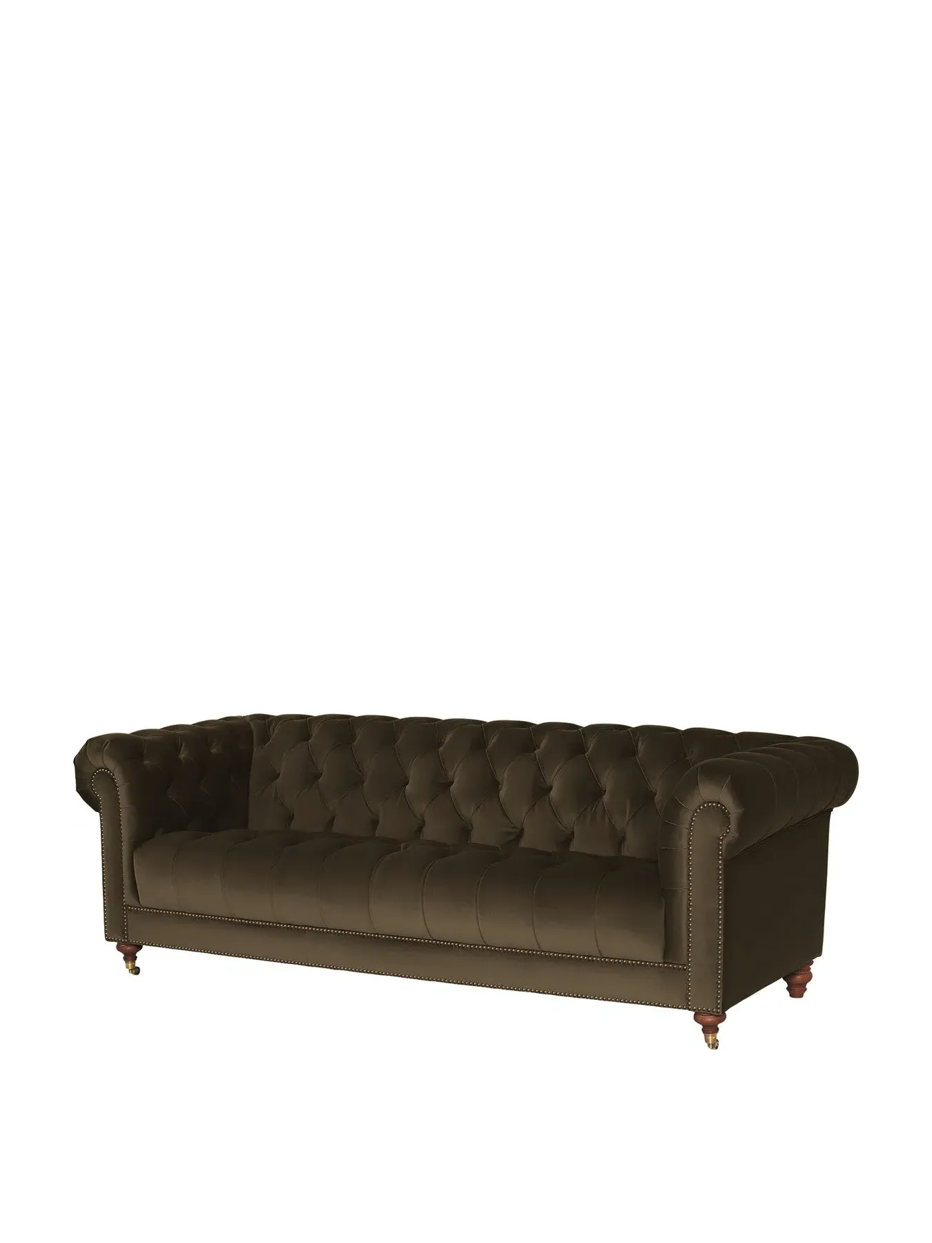 4-Seater Chesterfield Sofa - Green, Velvet