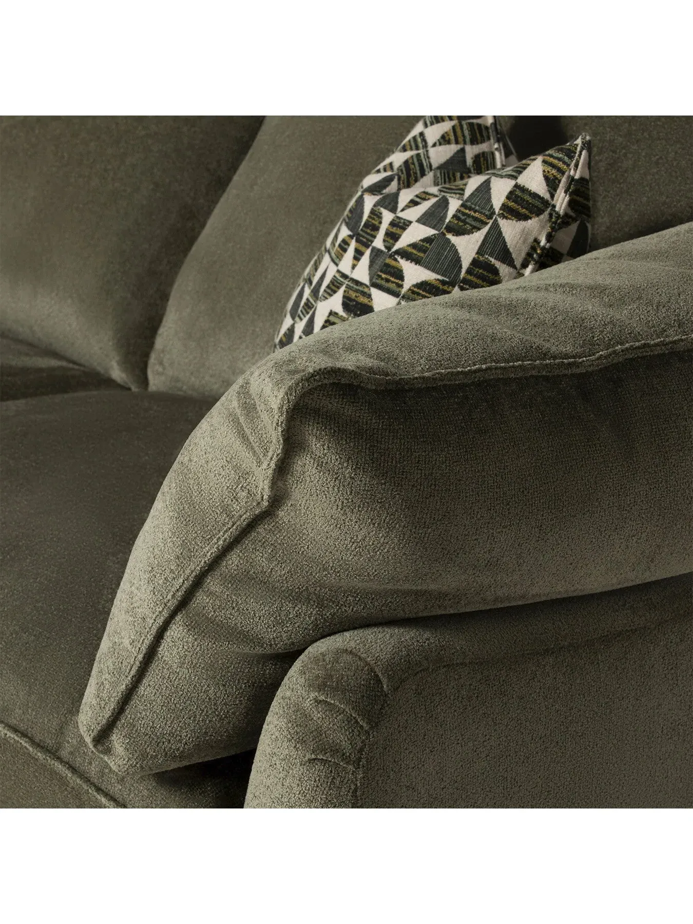 4-Seater Grand Sofa with Cushions - Green, Fabric