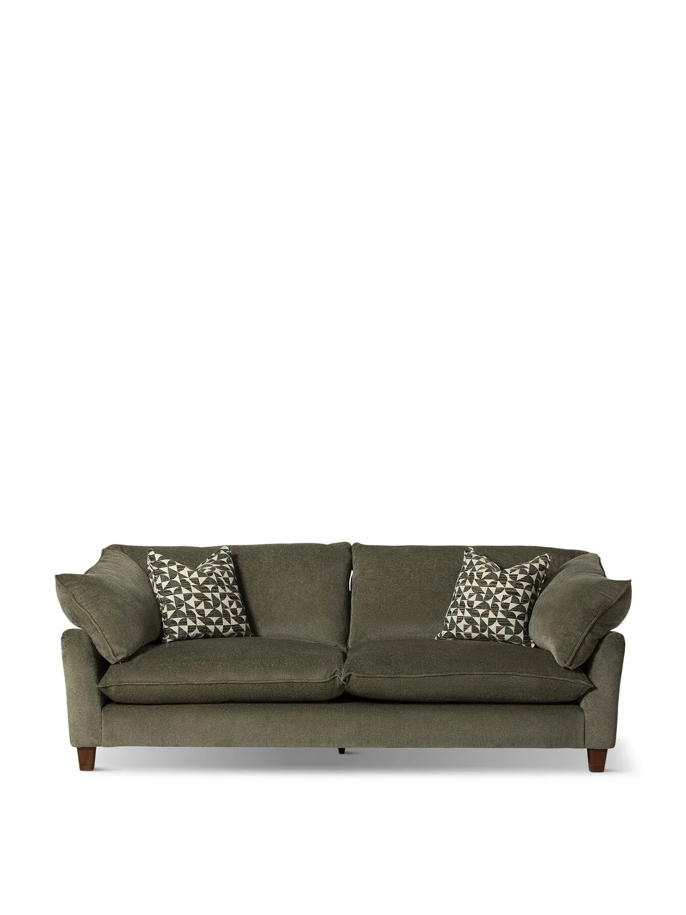 4-Seater Grand Sofa with Cushions - Green, Fabric image