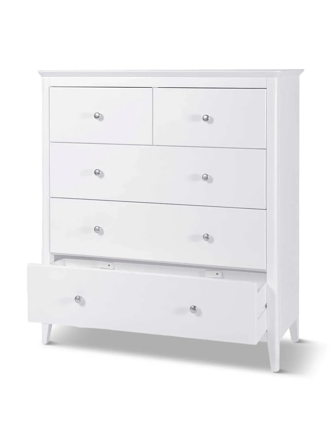 5-Drawer Chest of Drawers - White, Acacia Wood image