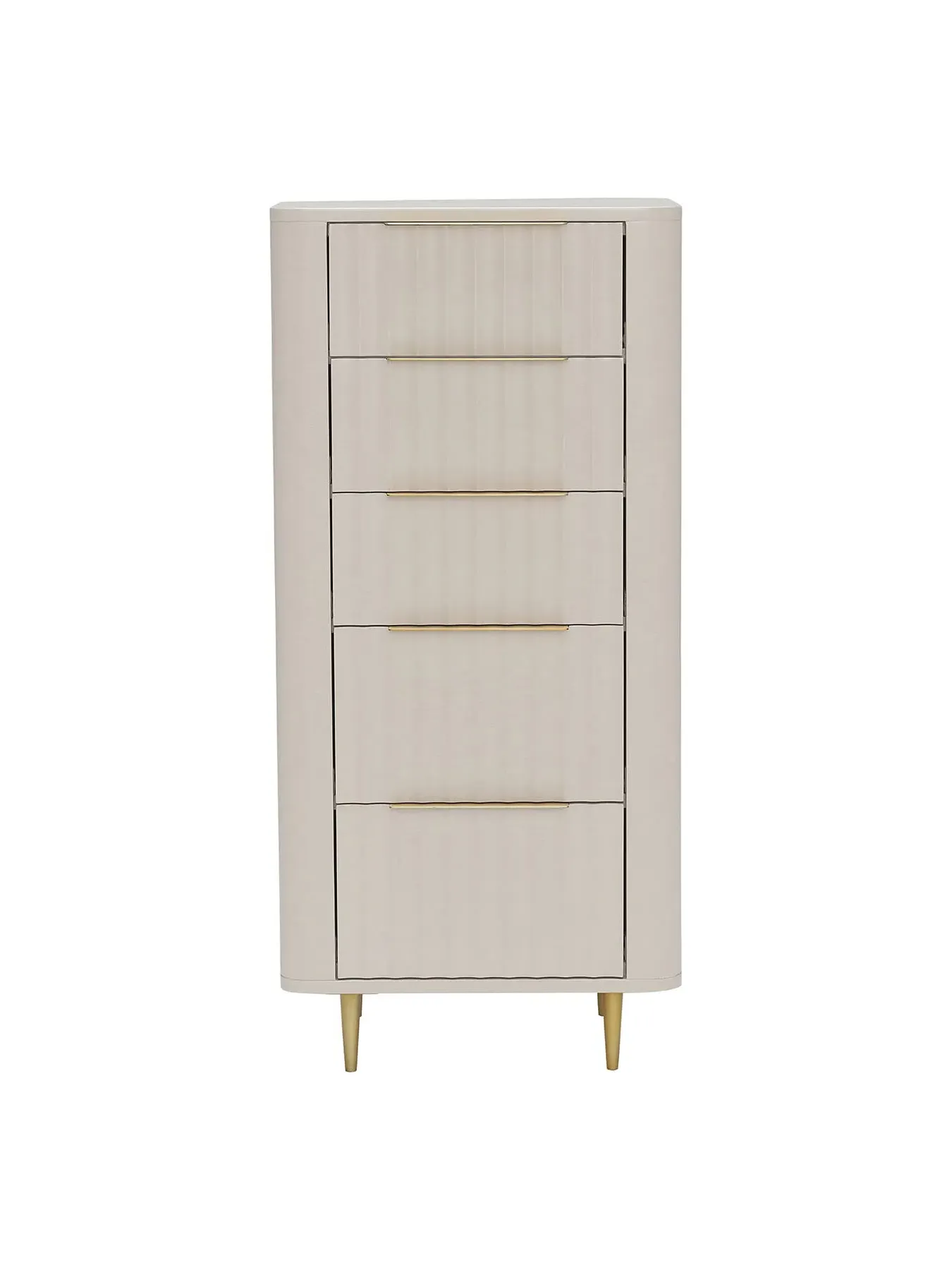 5-Drawer Tall Chest - White, Mahogany