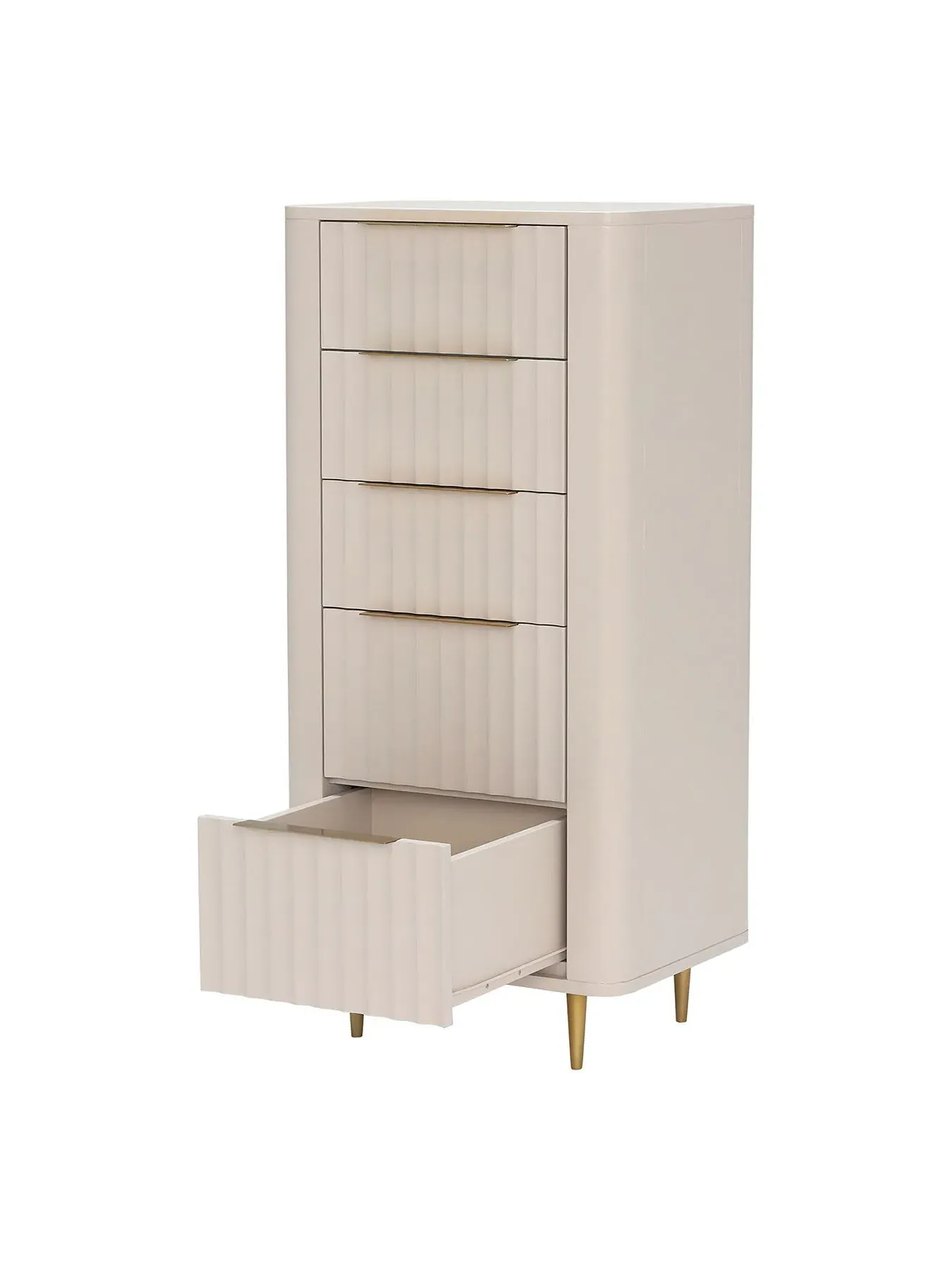 5-Drawer Tall Chest - White, Mahogany