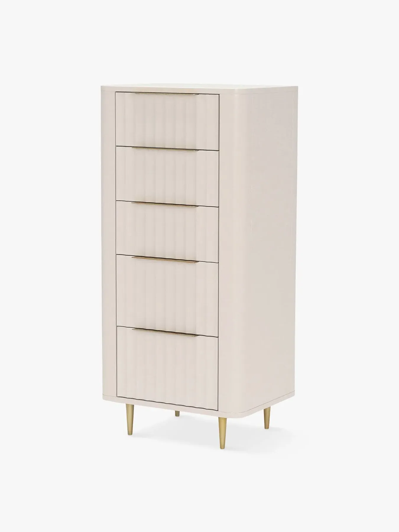 5-Drawer Tall Chest - White, Mahogany image